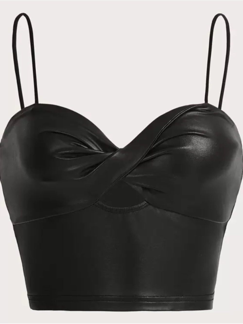 Twist Front PU Leather Cami Top Size Xl New